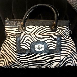 Rare Vintage Nordstrom Geniune Leather 100% Printed Calf Hair Women's Handbag